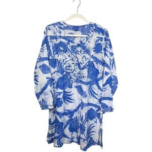 RAJ Alma Blue and White Tunic - Size Large